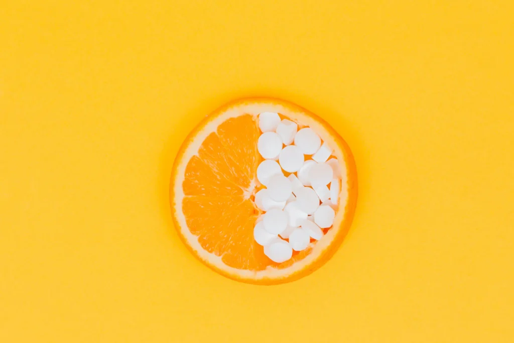 Vitamins in an orange